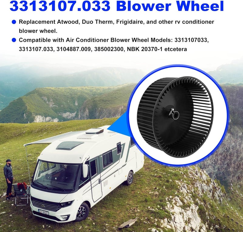 BZTT 3313107.033 RV Ac Blower Wheel Replacement Atwood Duo-Therm Air Conditioner Blower Wheel 3313107033 3104887.009 385002300 RV Blower Wheel NBK 20370-1 - Image 2